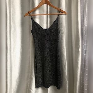 Black & Silver Strappy Bodycon Slip
